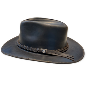 Dark Brow Indiana Leather Hat