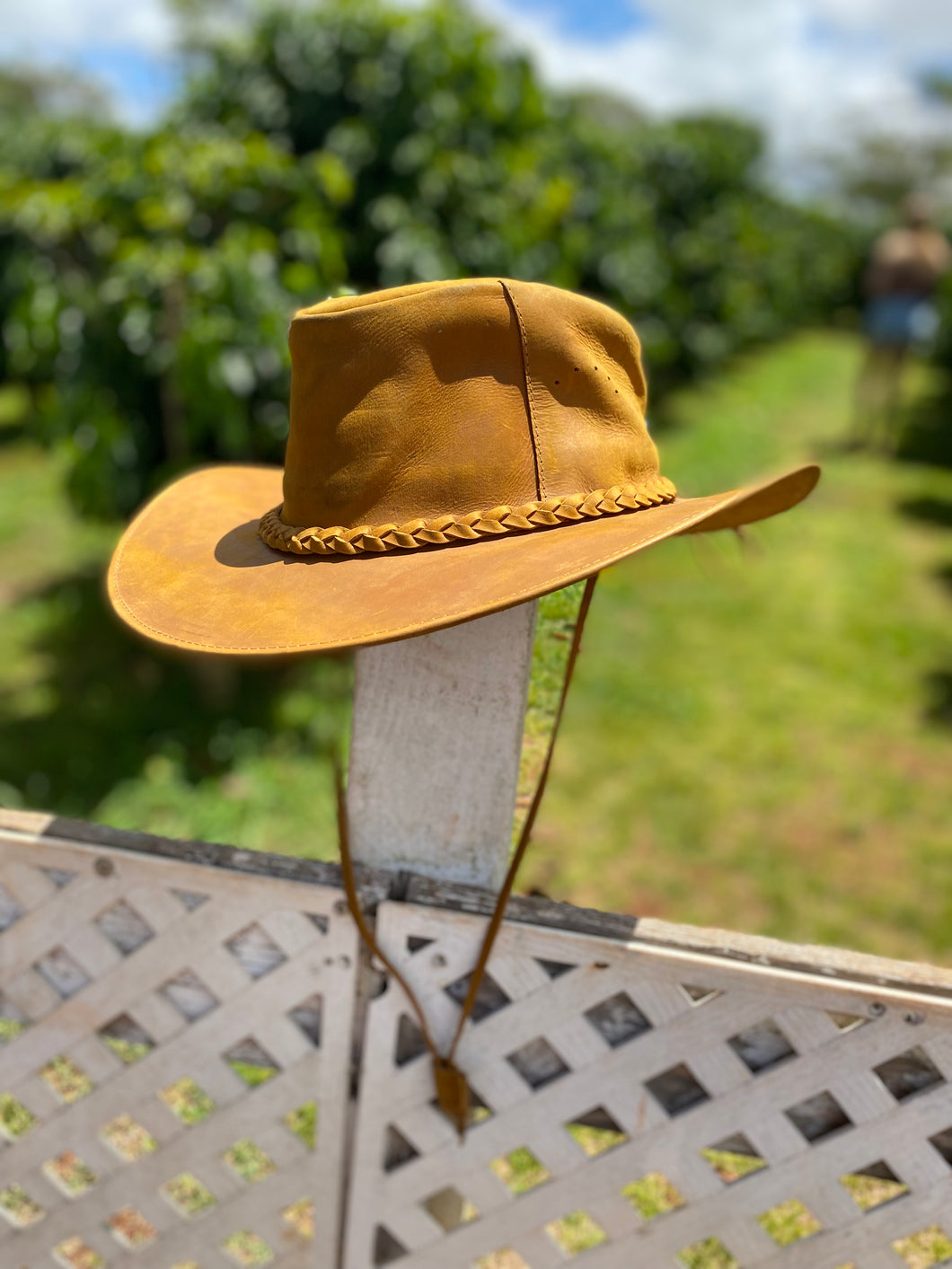 Mustard Indiana Leather Hat